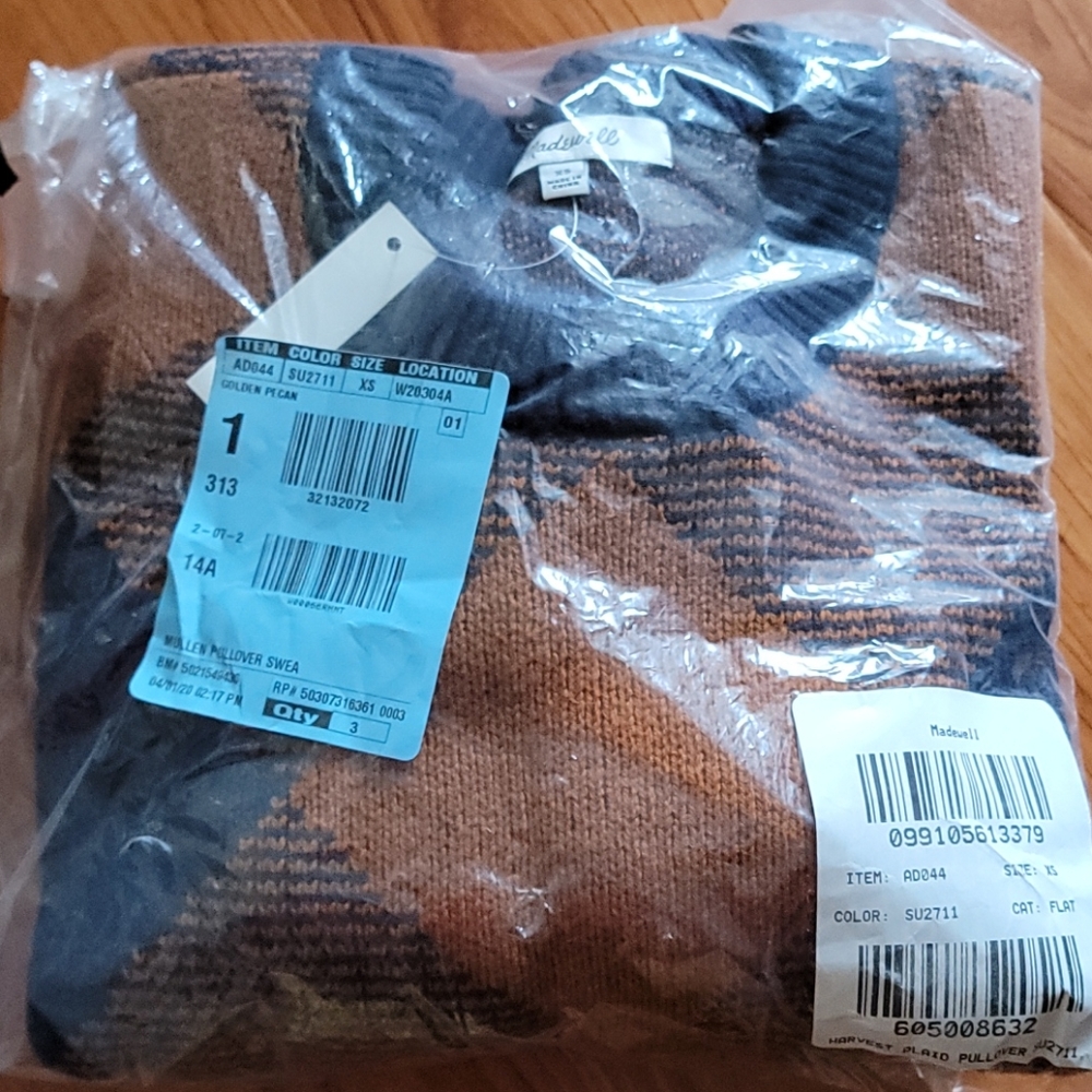 New Madewell Mullen pullover sweater goodie pecan